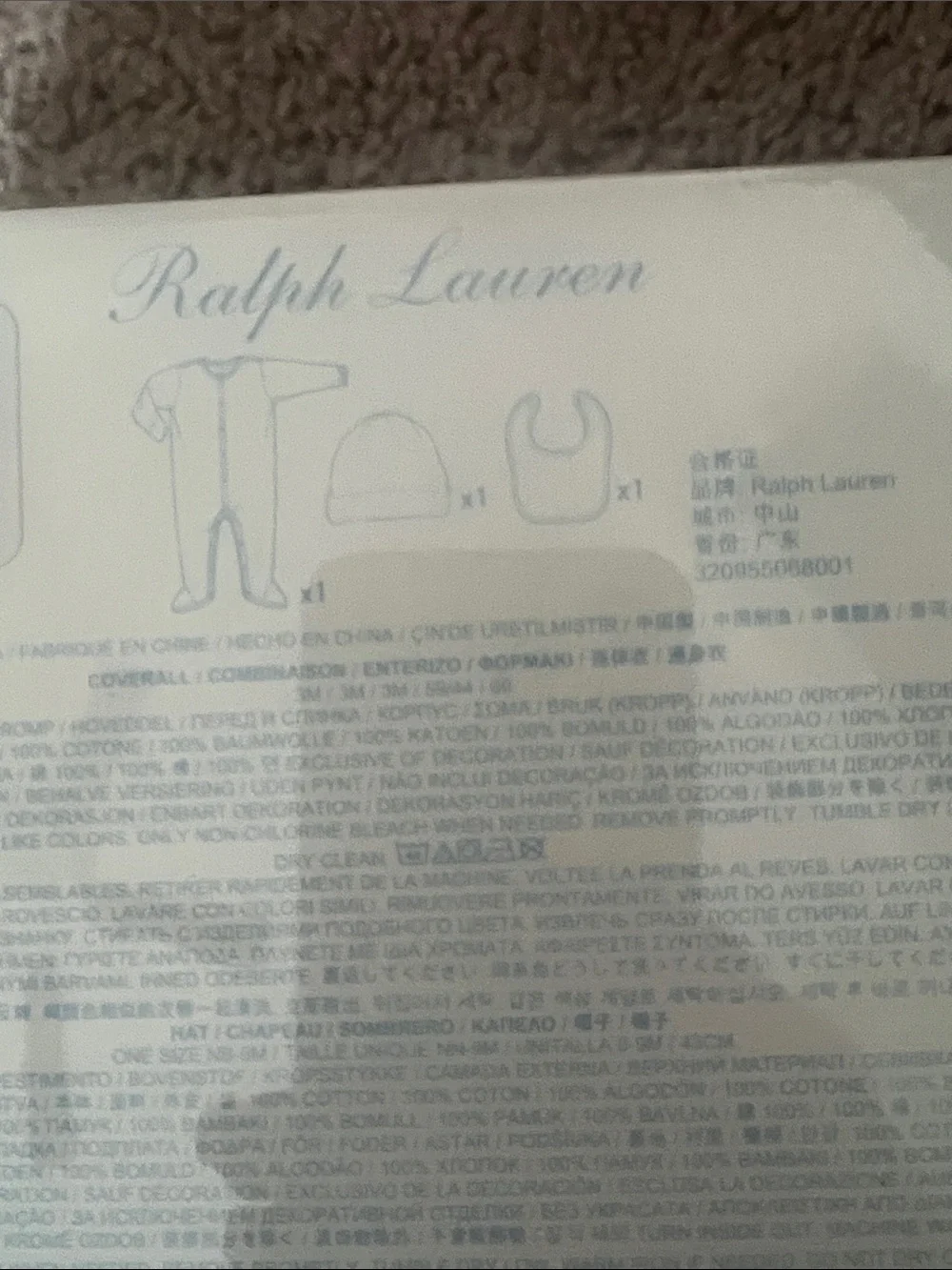 Ralph Lauren onesie hat